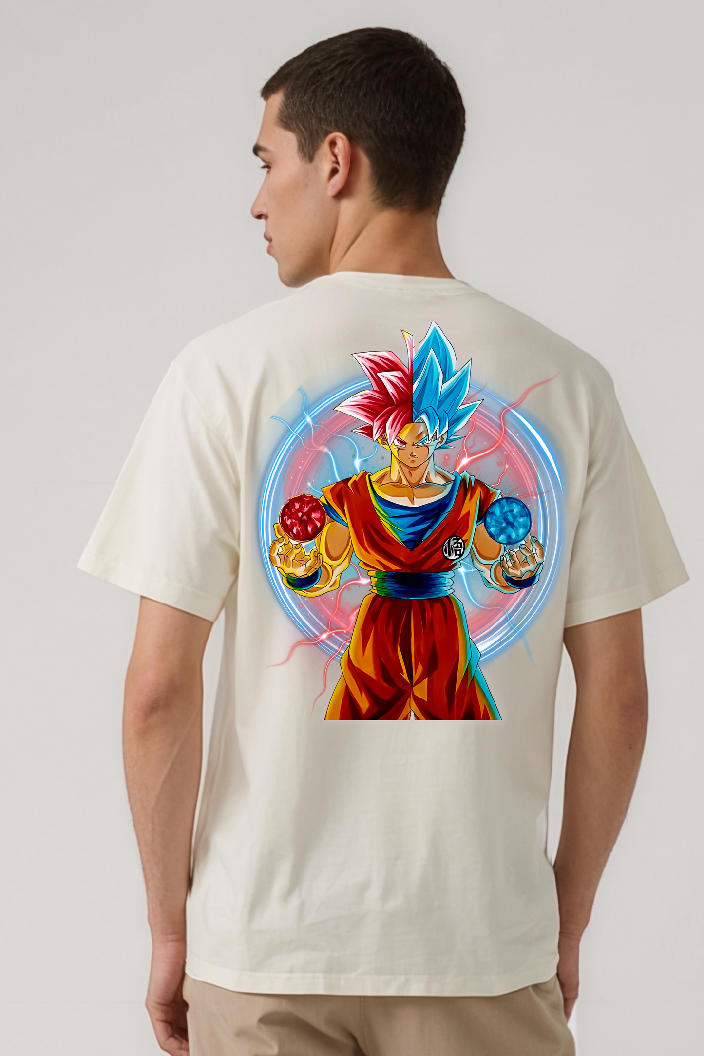 GOKU GRAPHIC OVERSIZED TEE-2 BEIGE