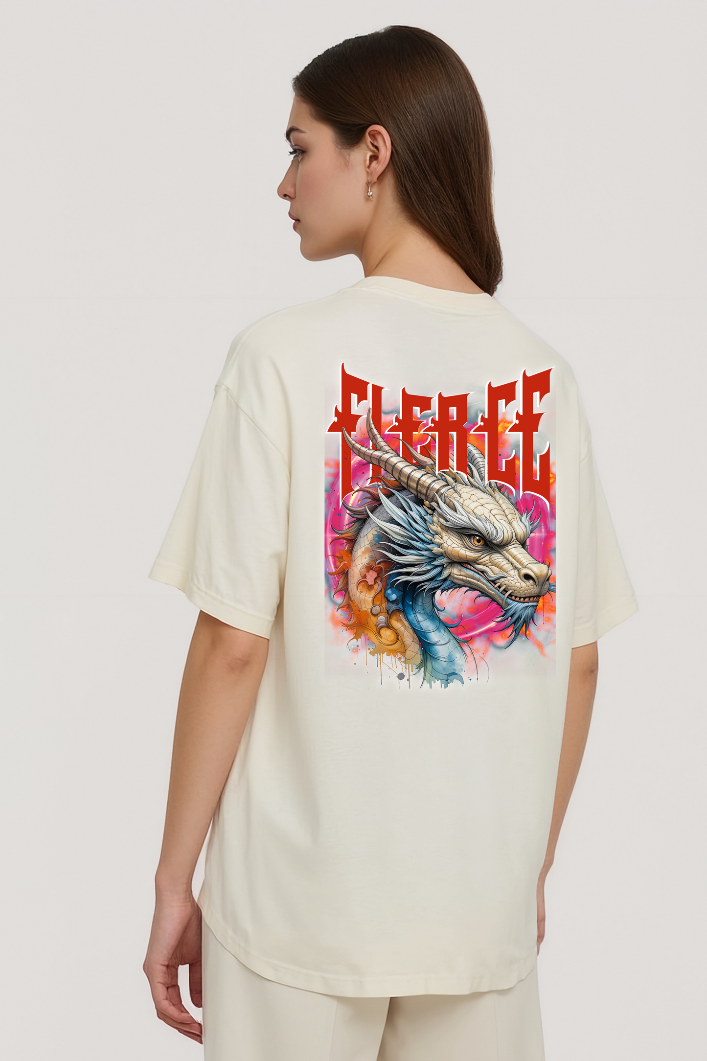 FIERCE OVERSIZED TEE BEIGE