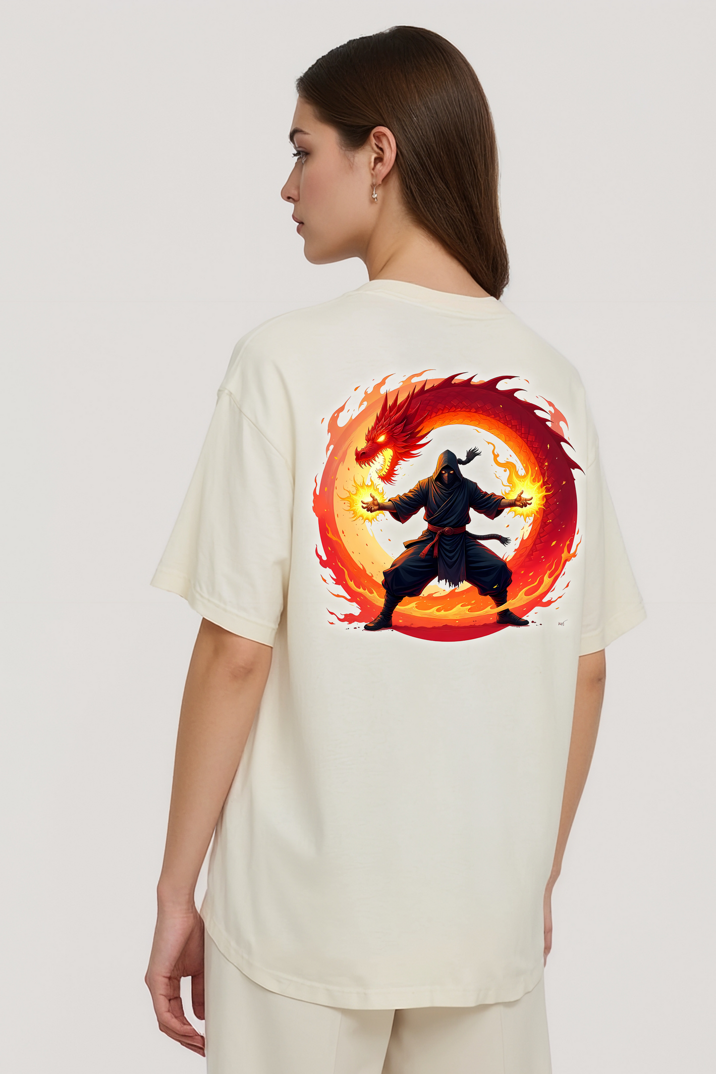 IGNITE GRAPHIC OVERSIZED TEE BEIGE