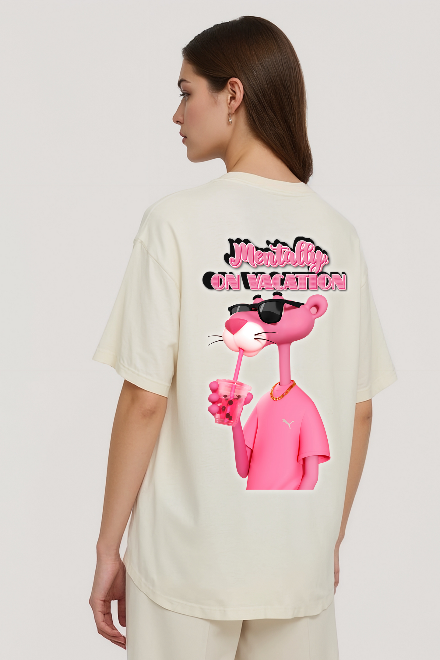 VACATION OVERSIZED TEE BEIGE