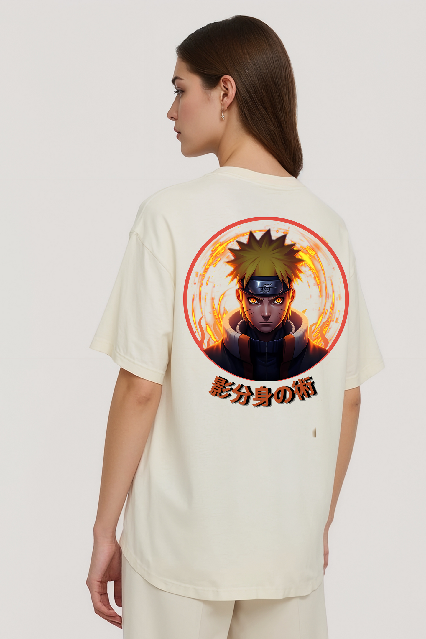 NARUTO GRAPHIC OVERSIZED TEE BEIGE