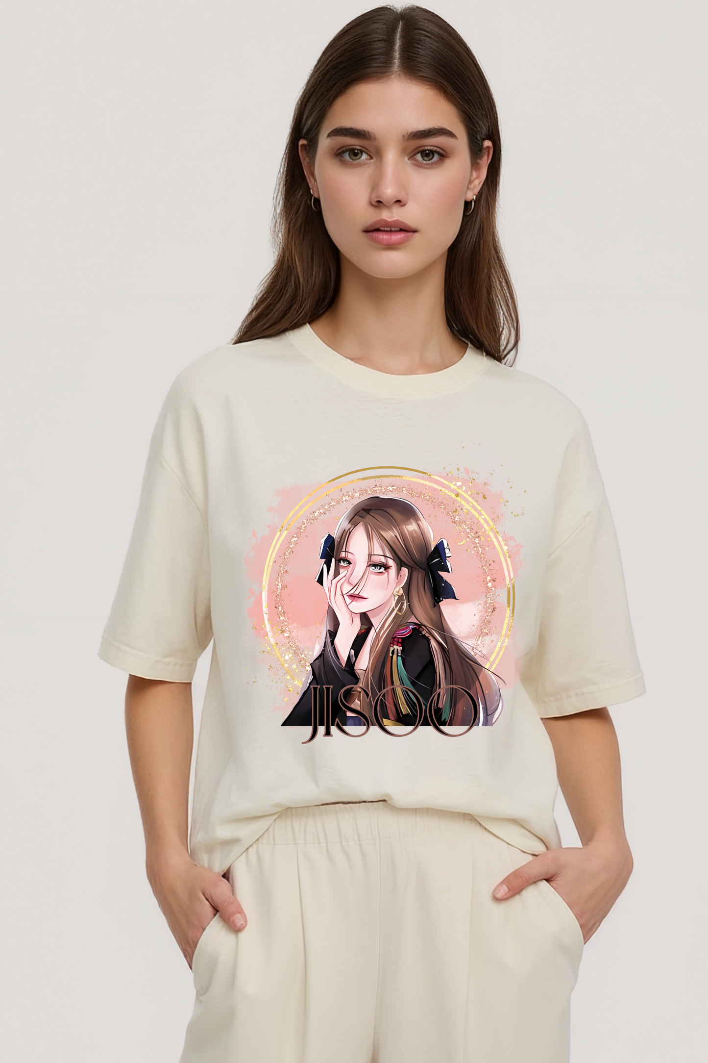 JISOO OVERSIZED TEE BEIGE