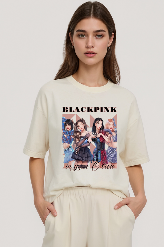 BLACKPINK OVERSIZED TEE BEIGE