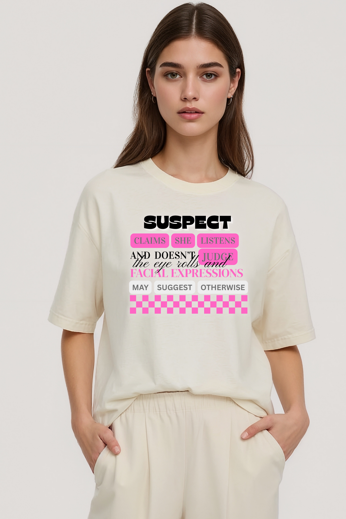 SUSPECT OVERSIZED TEE BEIGE