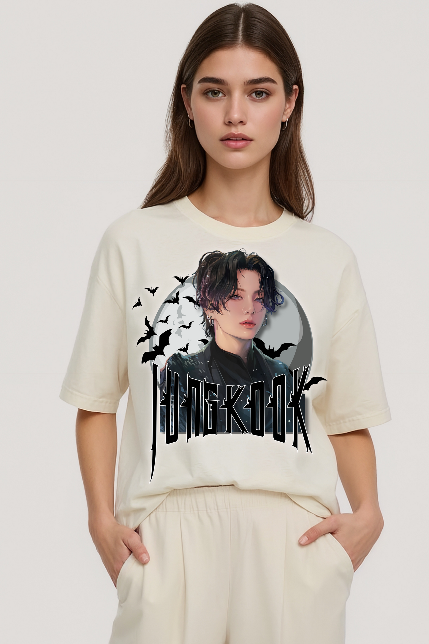 JUNGKOOK OVERSIZED TEE BEIGE