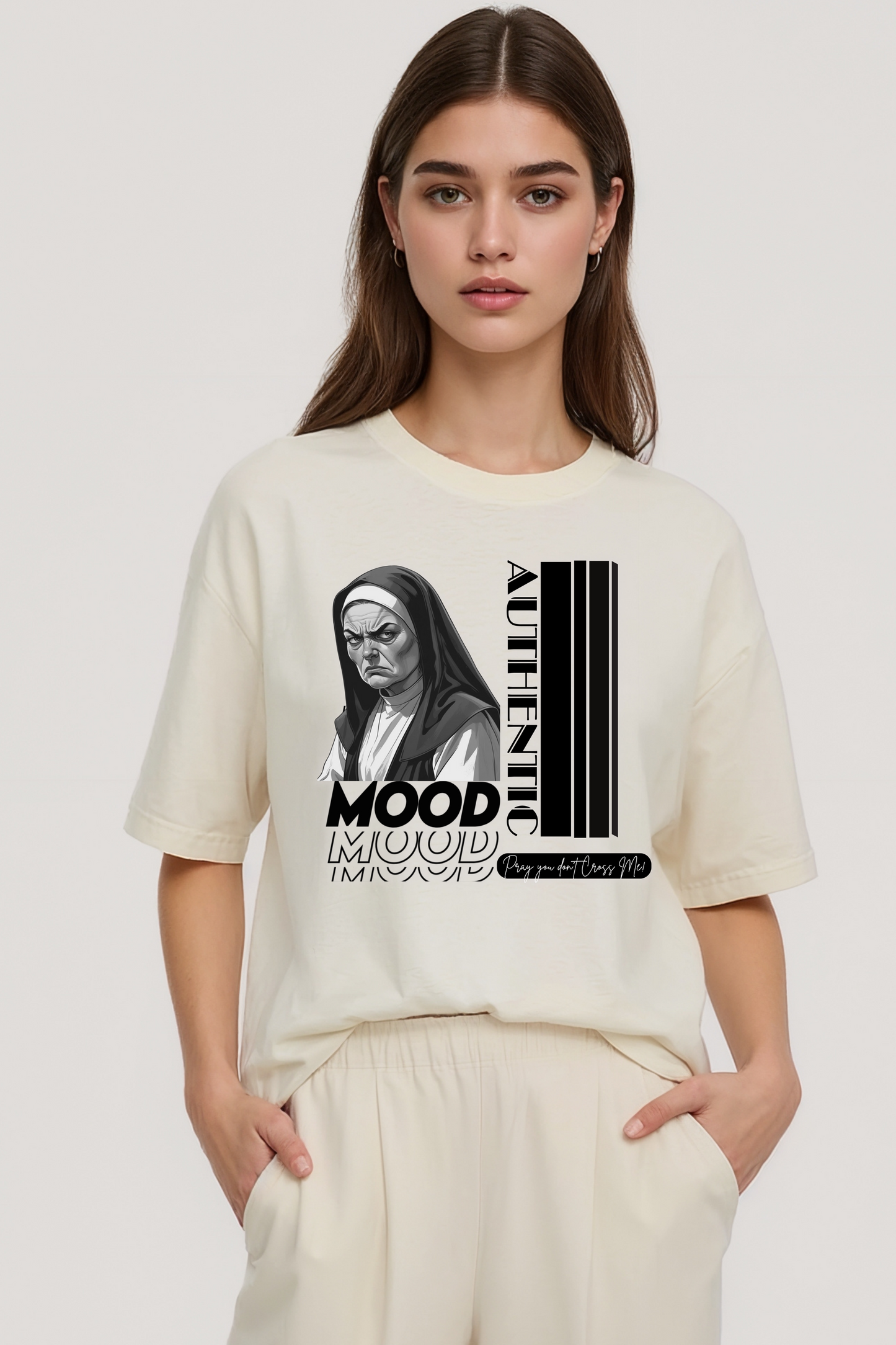 AUTHENTIC MOOD OVERSIZED TEE BEIGE