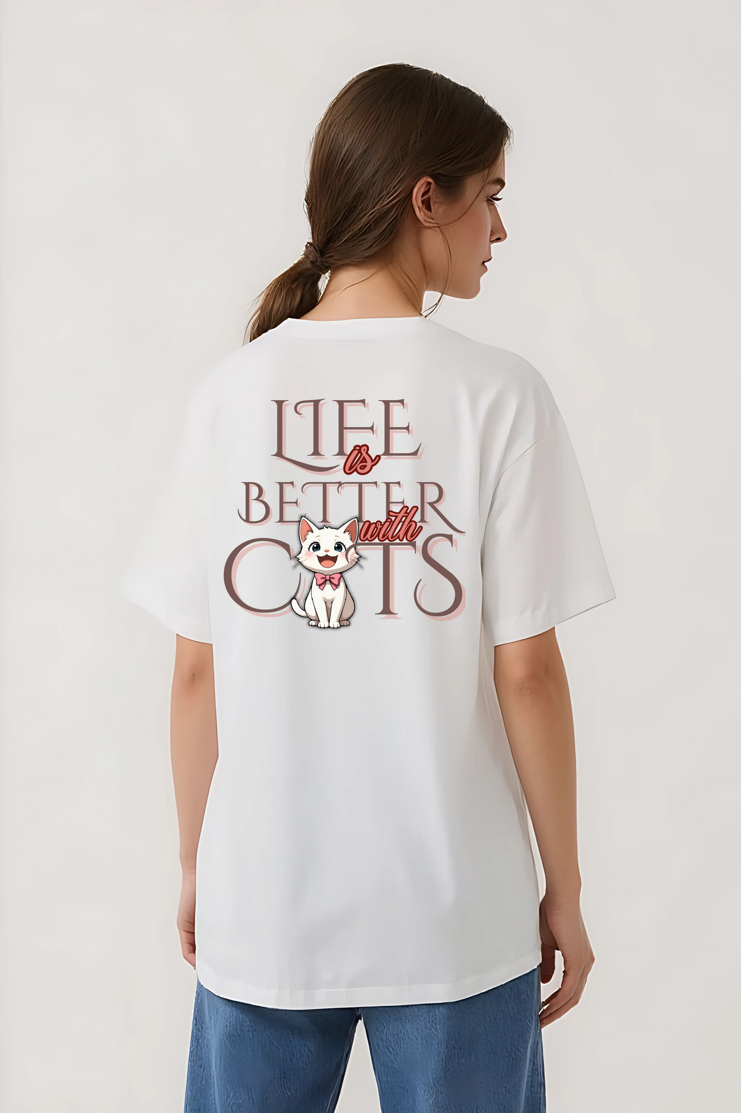 CATS OVERSIZED TEE WHITE