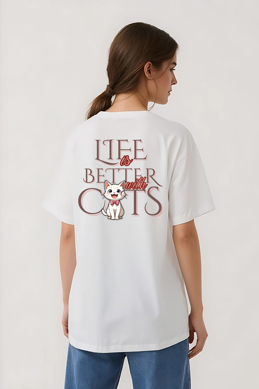 CATS OVERSIZED TEE WHITE