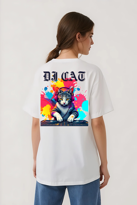 DJ CAT OVERSIZED TEE WHITE