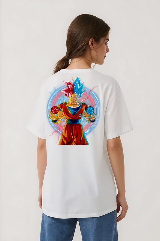 GOKU GRAPHIC OVERSIZED TEE-2 WHITE