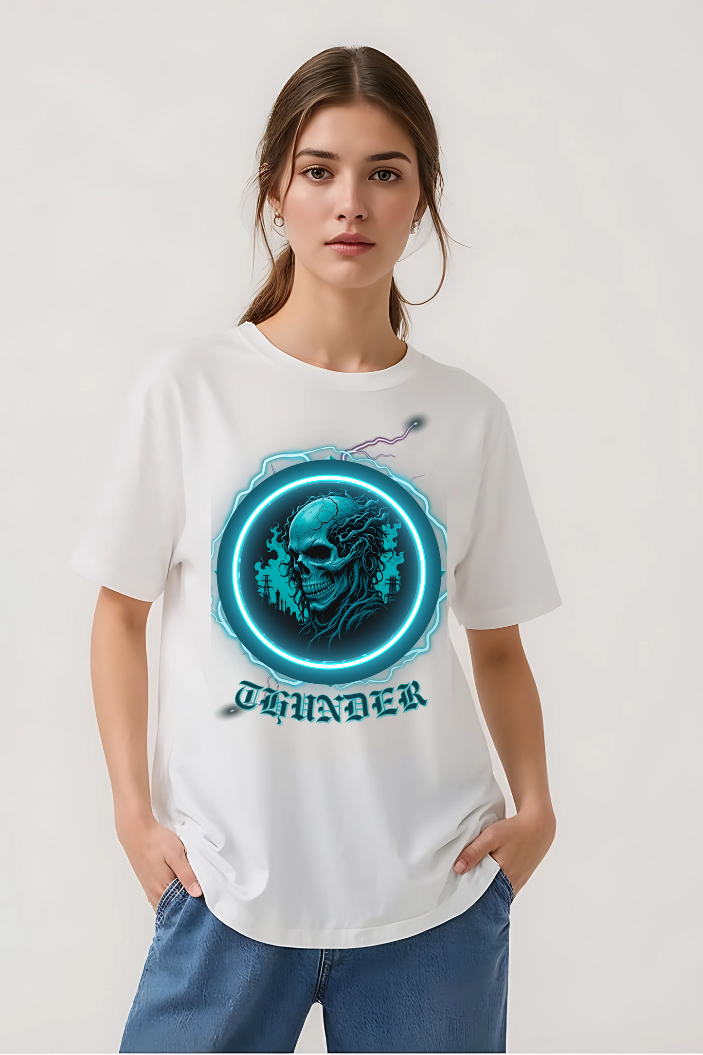 THUNDER OVERSIZED TEE WHITE