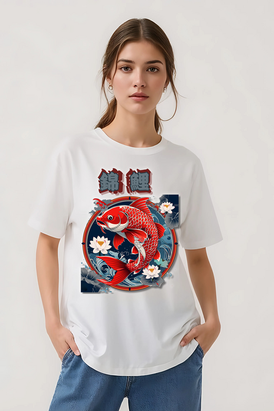 KOI FISH OVERSIZED TEE WHITE