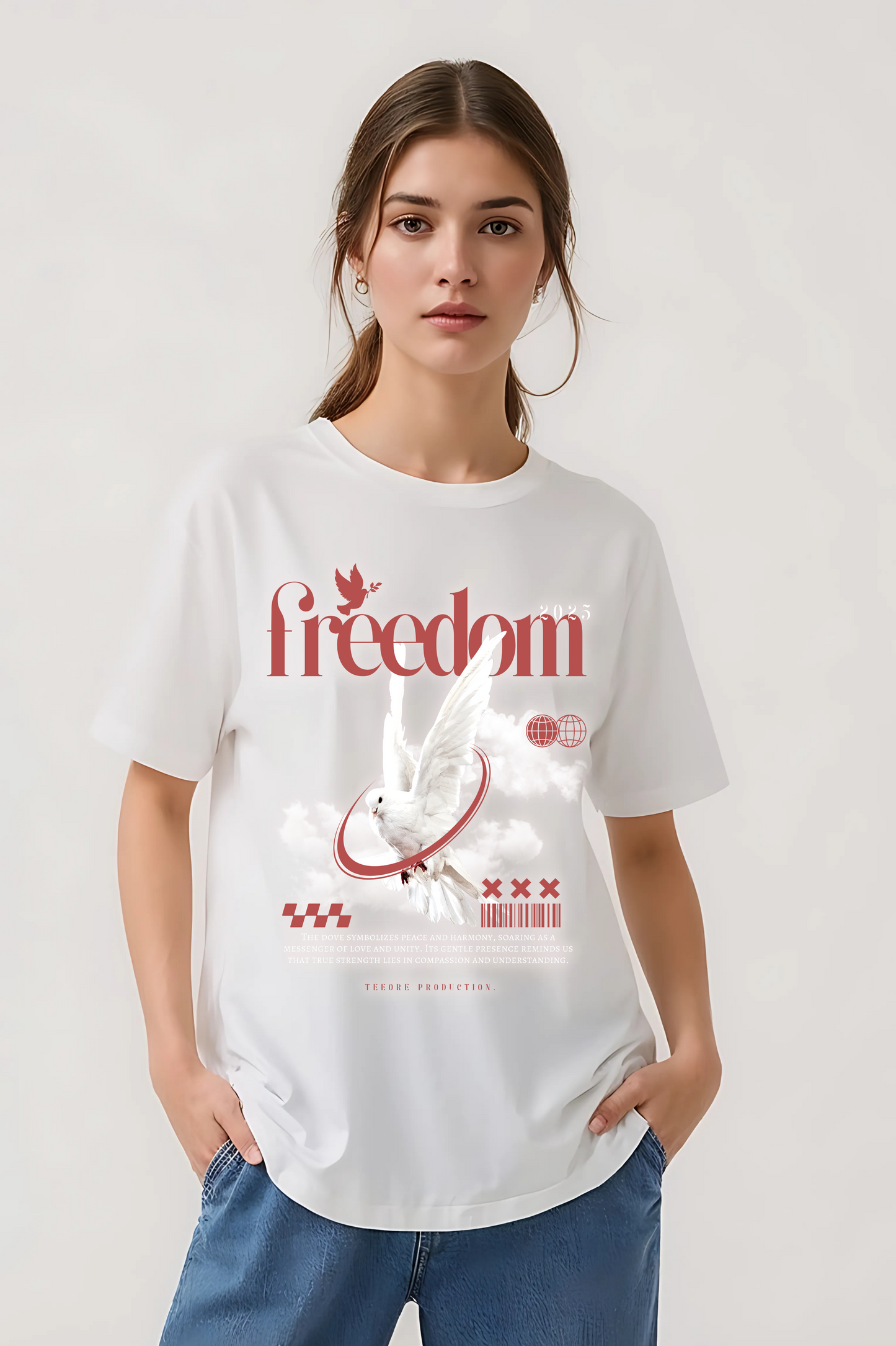 FREEDOM OVERSIZED TEE WHITE