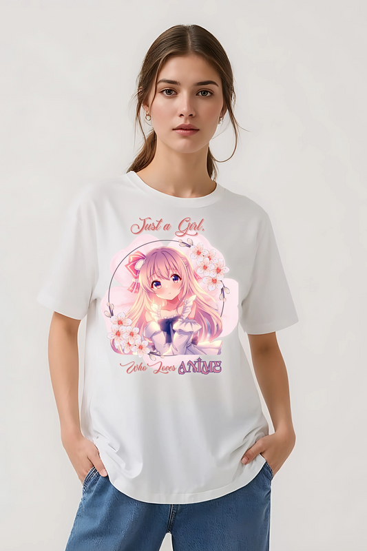 GIRL LOVE ANIME OVERSIZED TEE WHITE