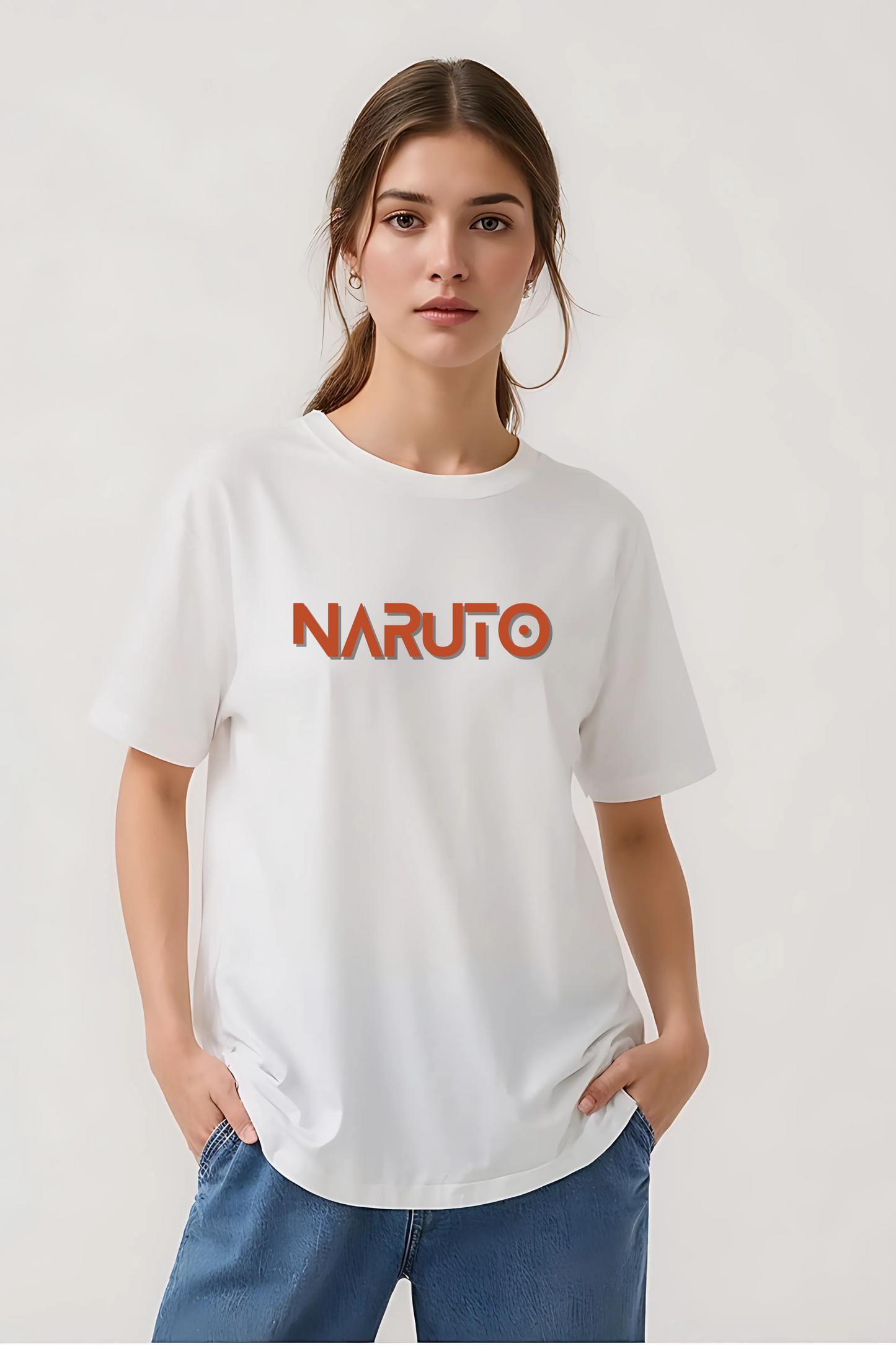 NARUTO FLAME OVERSIZED TEE WHITE
