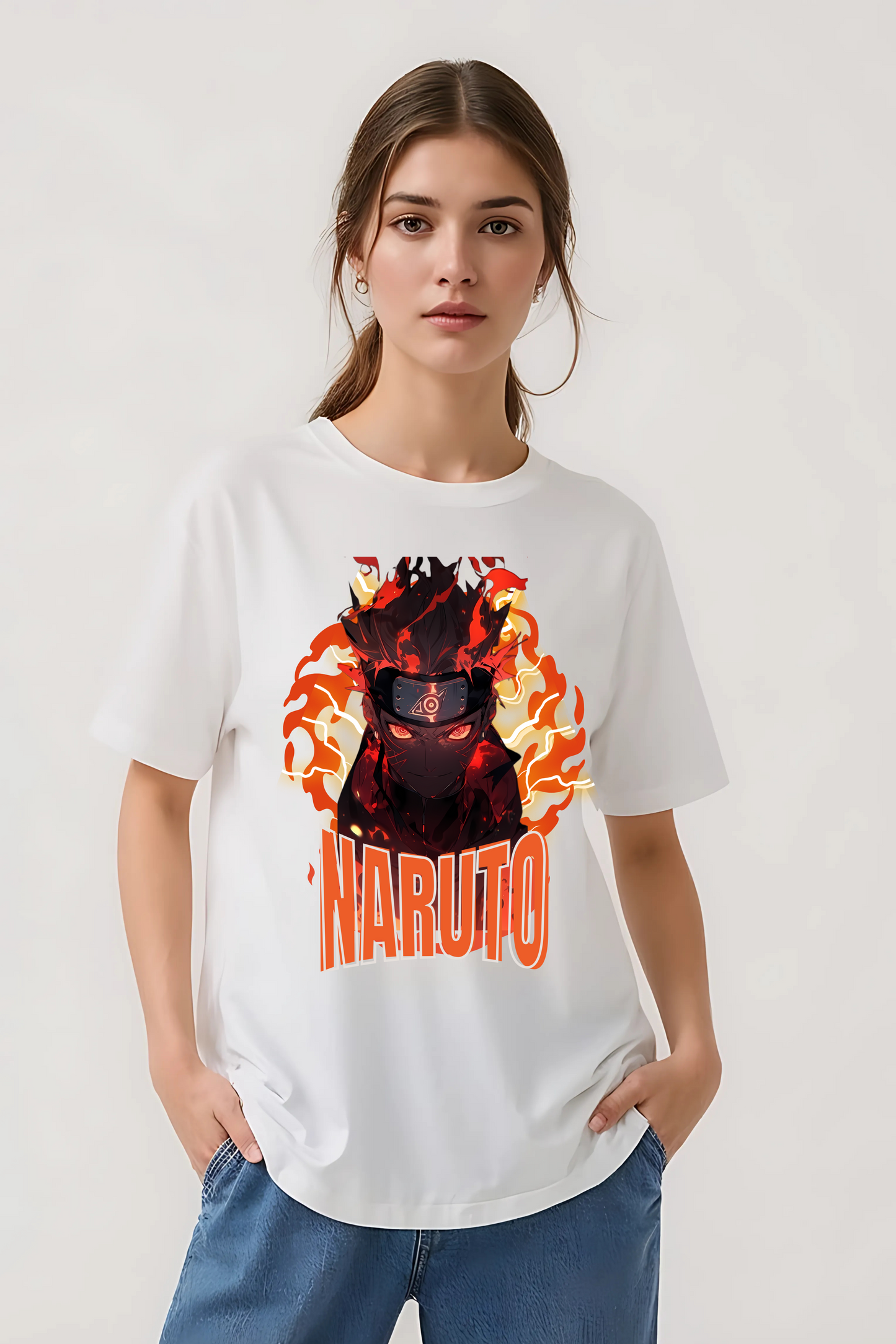NARUTO NINETAIL OVERSIZED TEE WHITE