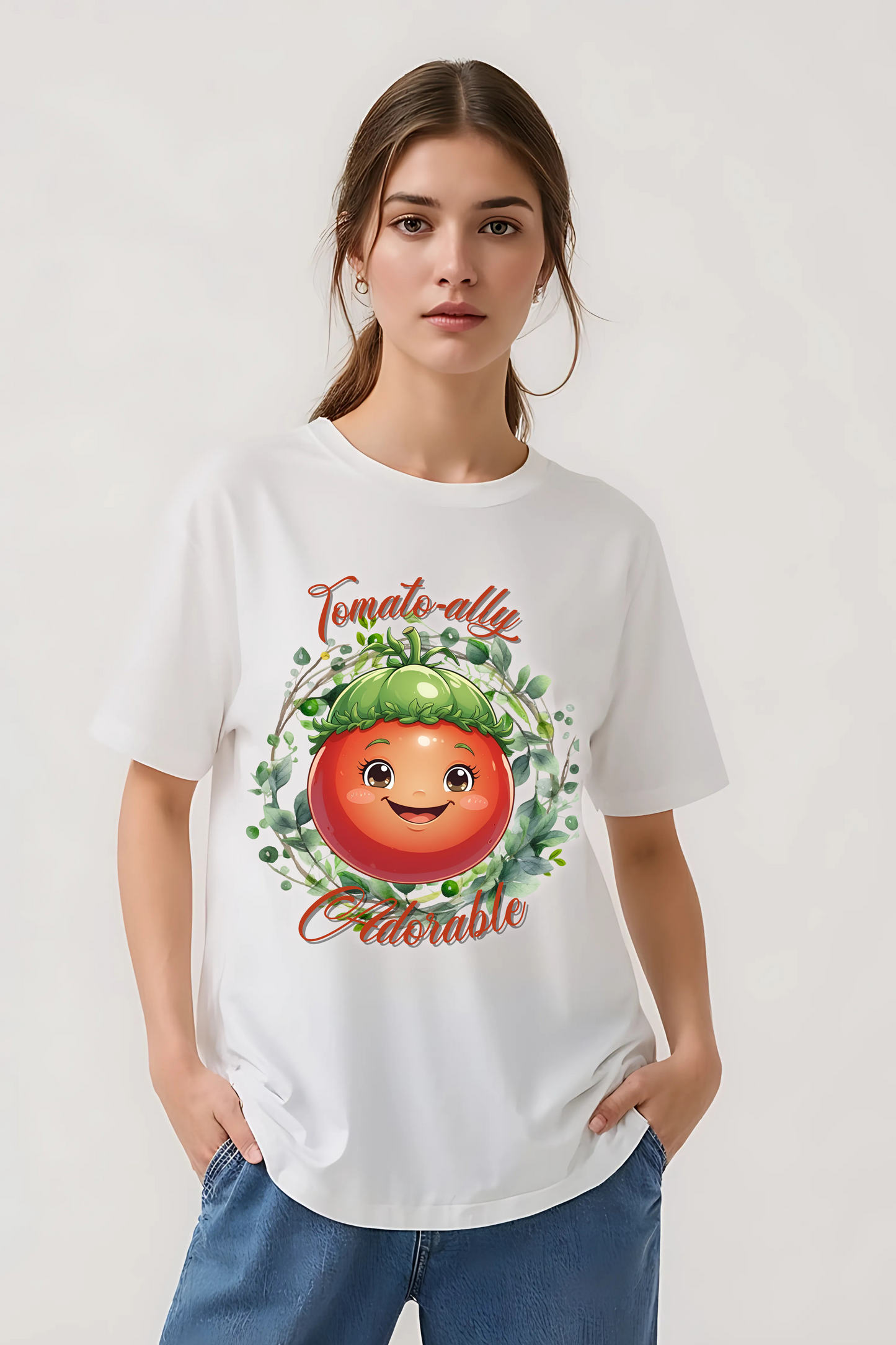 TOMATOALLY ADORABLE OVERSIZED TEE WHITE