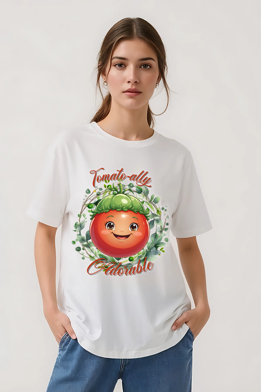TOMATOALLY ADORABLE OVERSIZED TEE WHITE