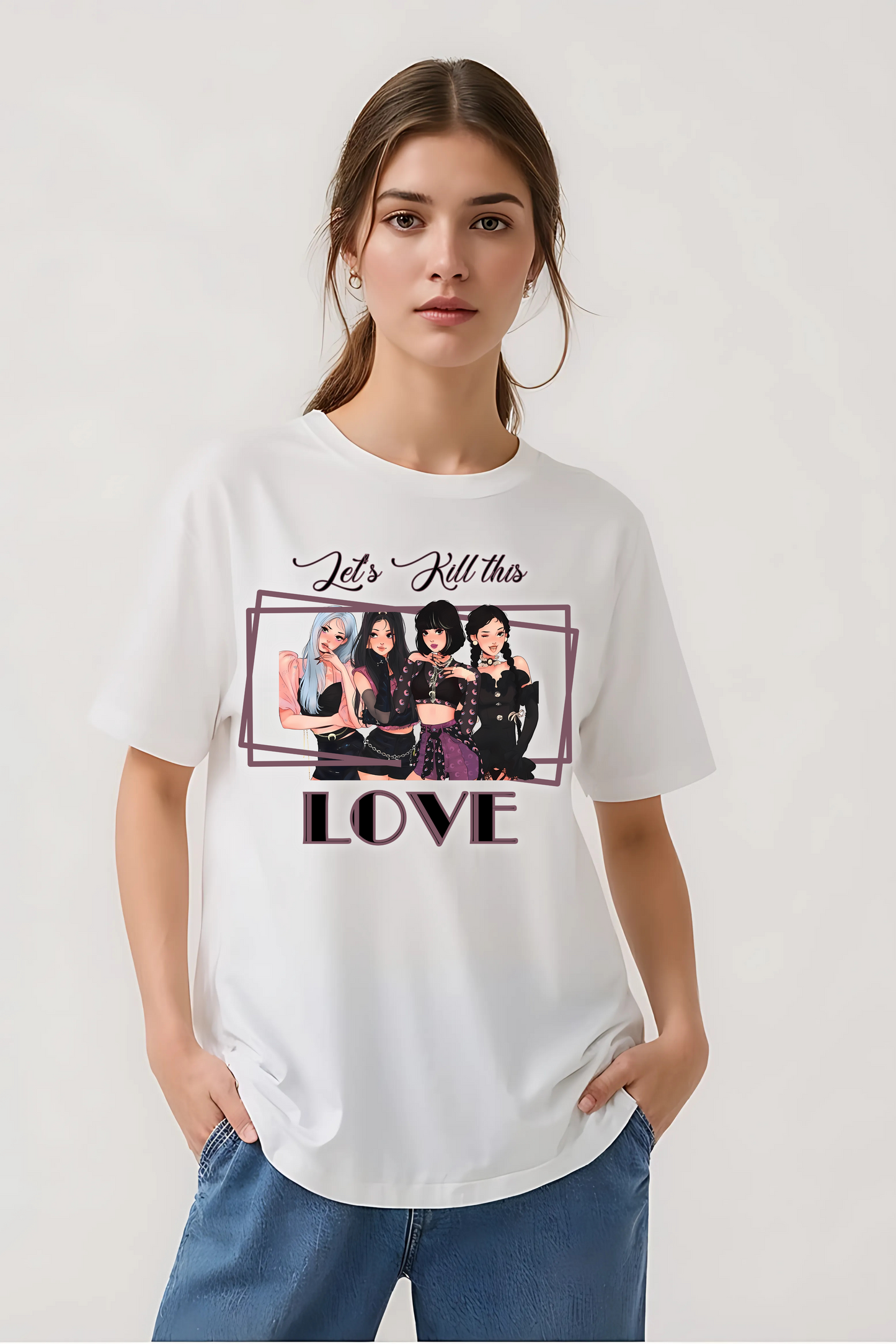KILL THIS LOVE OVERSIZED TEE WHITE