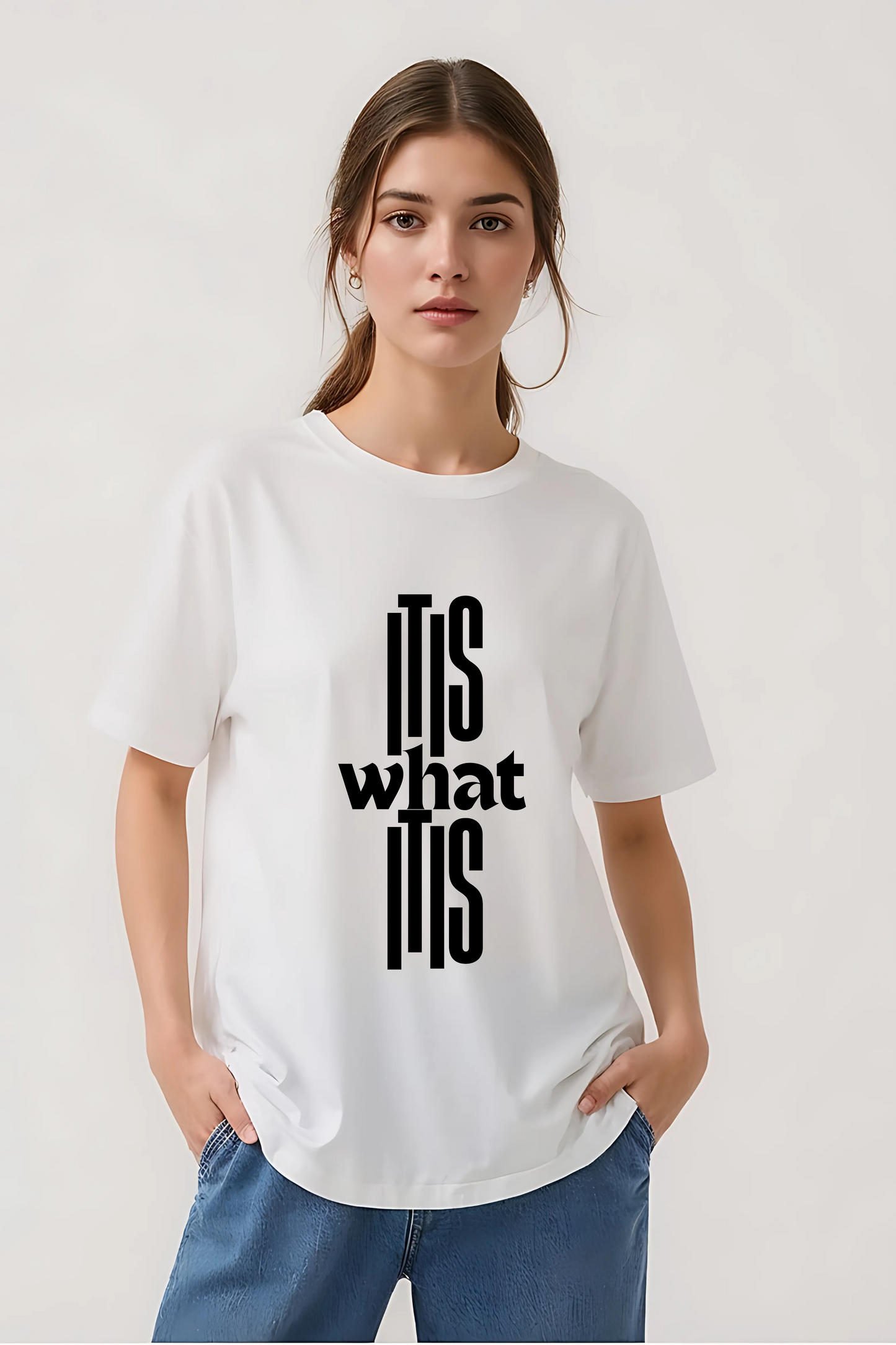 IT IS WHAT IT IS OVERSIZED TEE WHITE