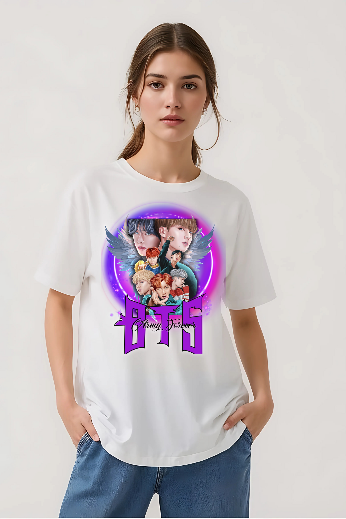 BTS ARMY FOREVER OVERSIZED TEE WHITE