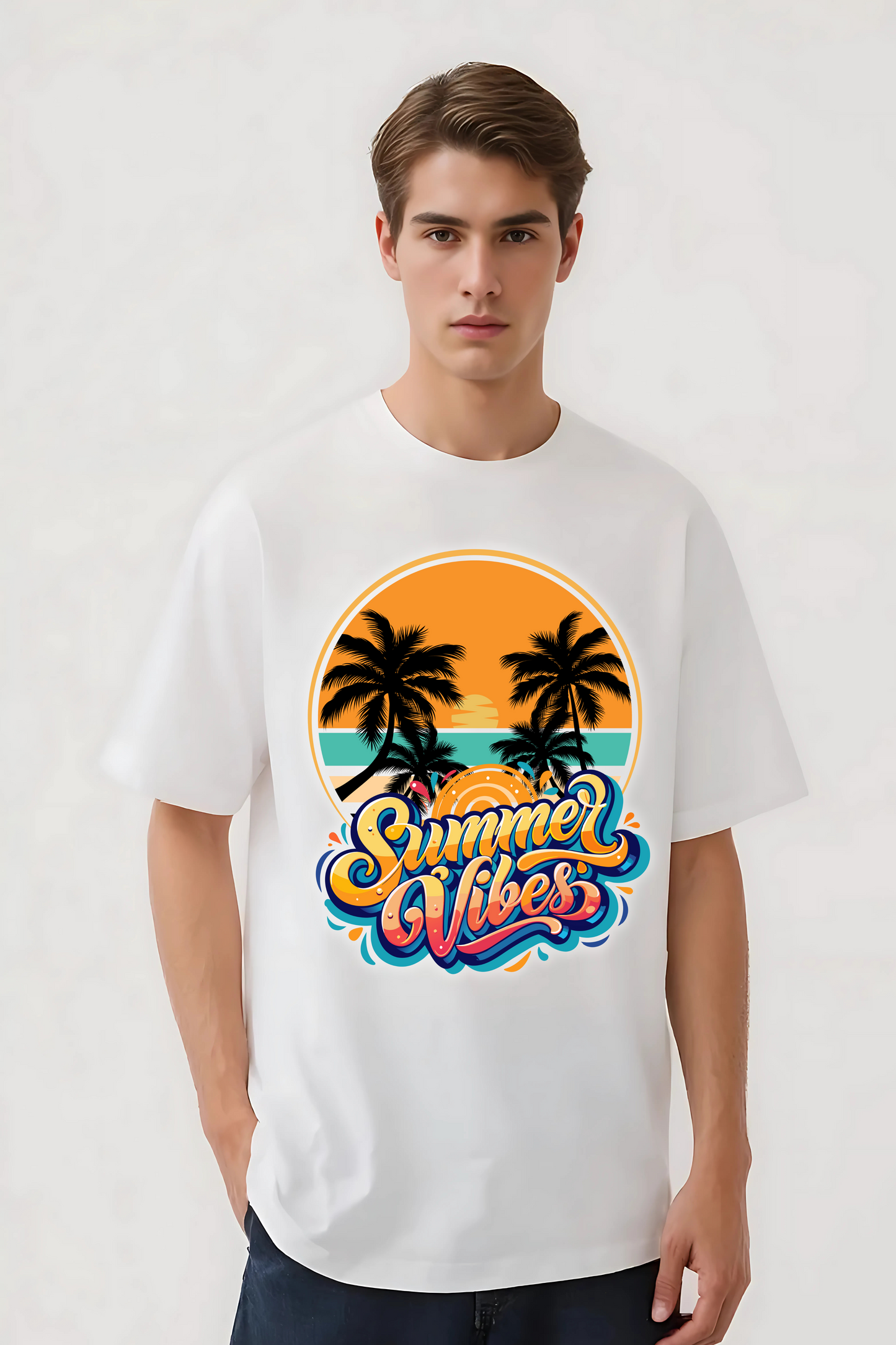 SUMMER VIBES OVERSIZED TEE WHITE