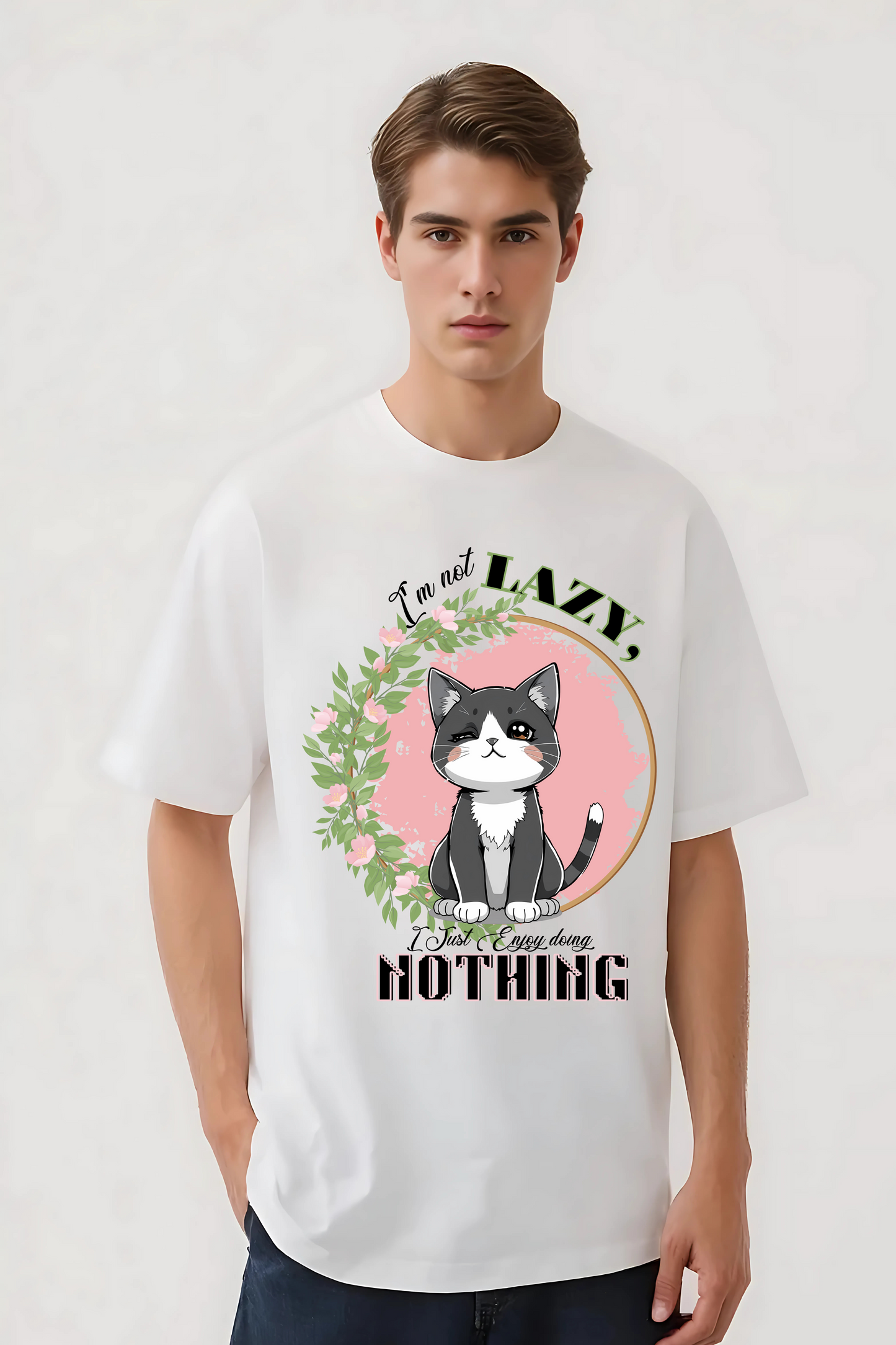 I AM NOT LAZY OVERSIZED TEE WHITE