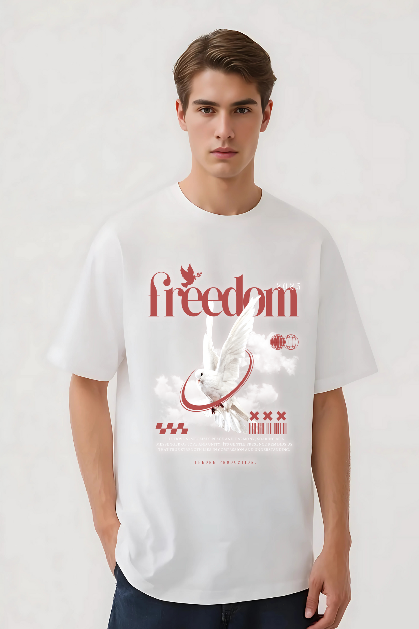 FREEDOM OVERSIZED TEE WHITE