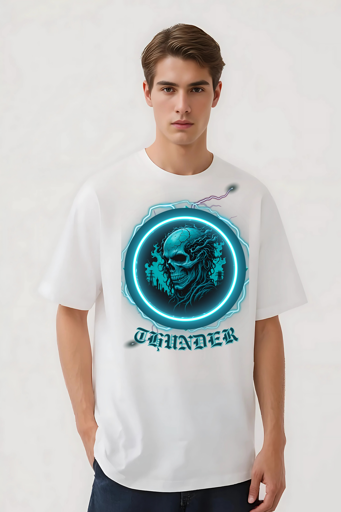 THUNDER OVERSIZED TEE WHITE