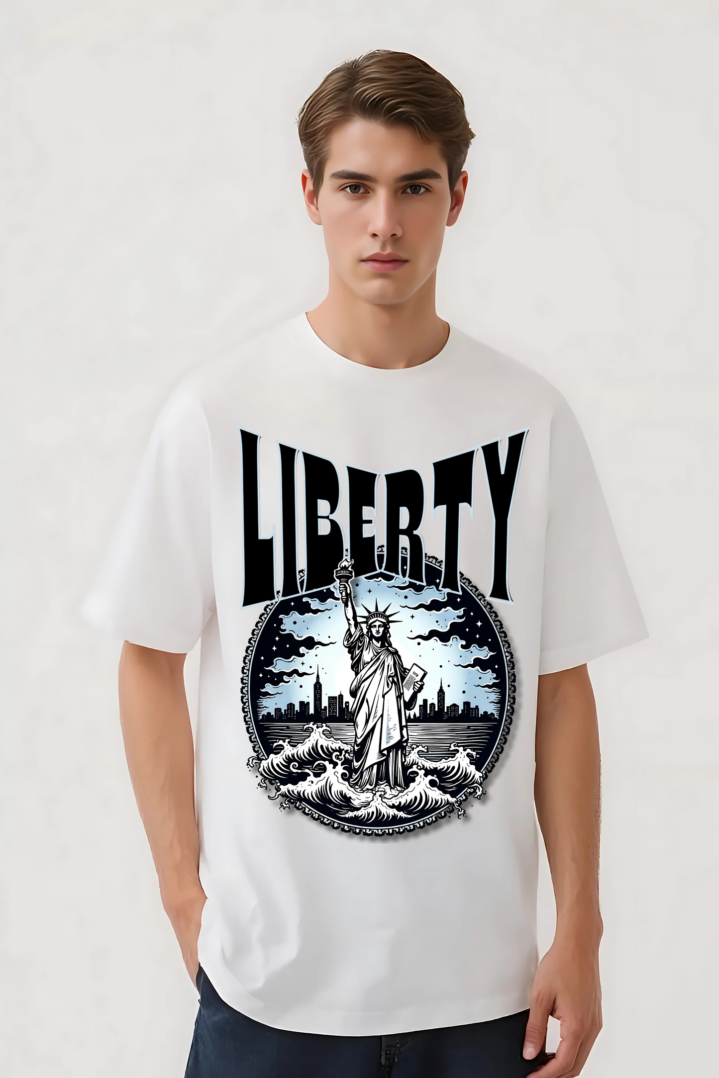 LIBERTY OVERSIZED TEE WHITE