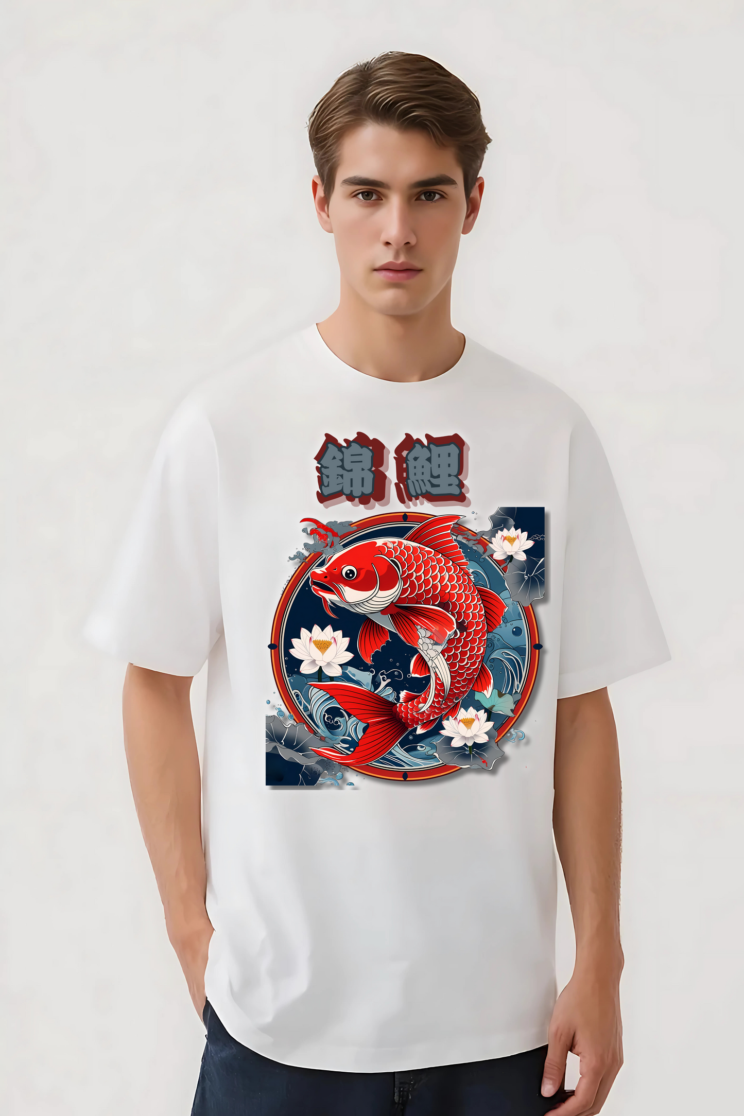 KOI FISH OVERSIZED TEE WHITE