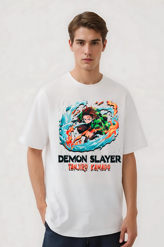 TANJIRO KAMADO OVERSIZED TEE WHITE