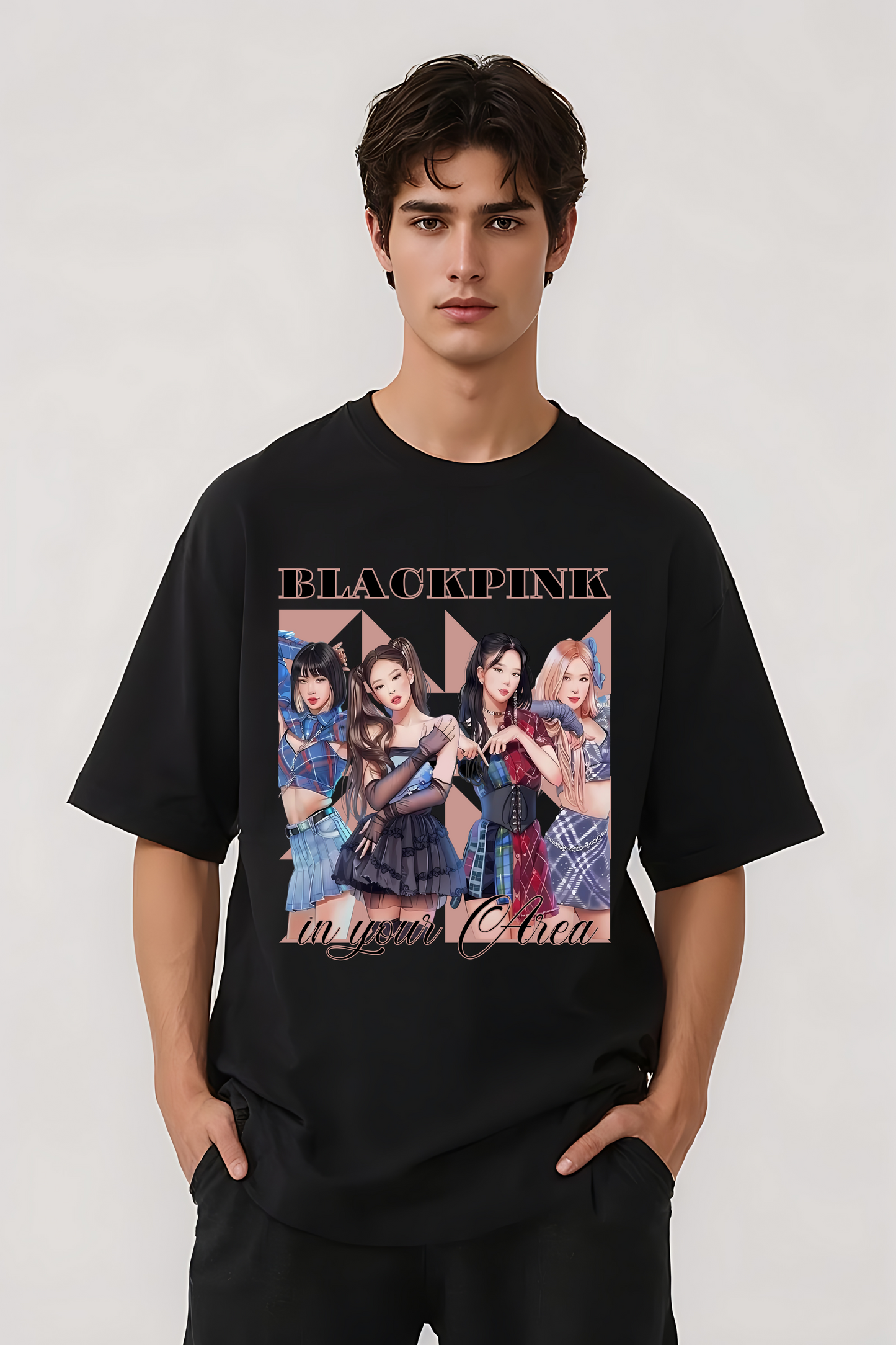 BLACKPINK OVERSIZED TEE BALCK