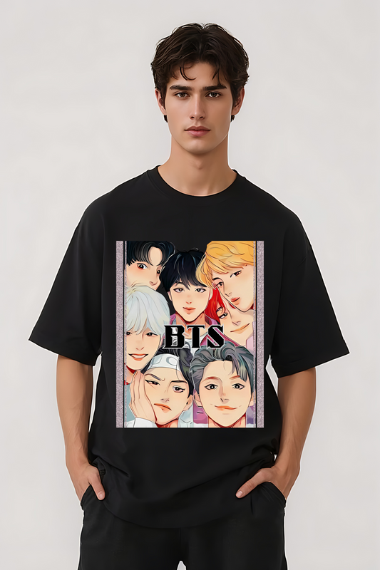 BTS BOYS OVERSIZED TEE BLACK