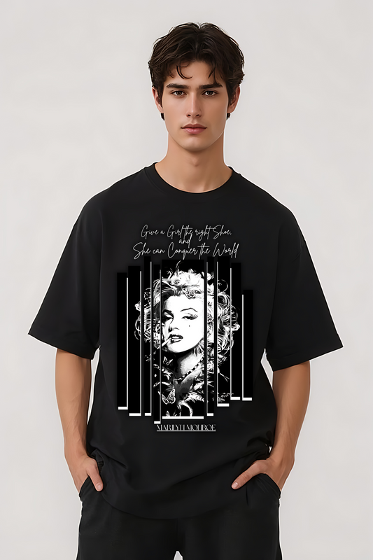 MARILYN MONROE OVERSIZED TEE BLACK