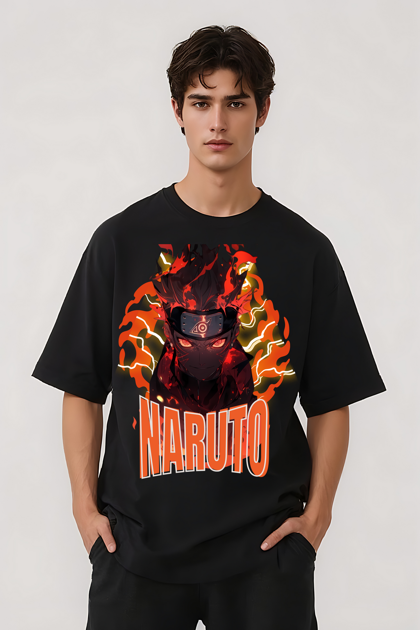 NARUTO NINETAIL OVERSIZED TEE BLACK