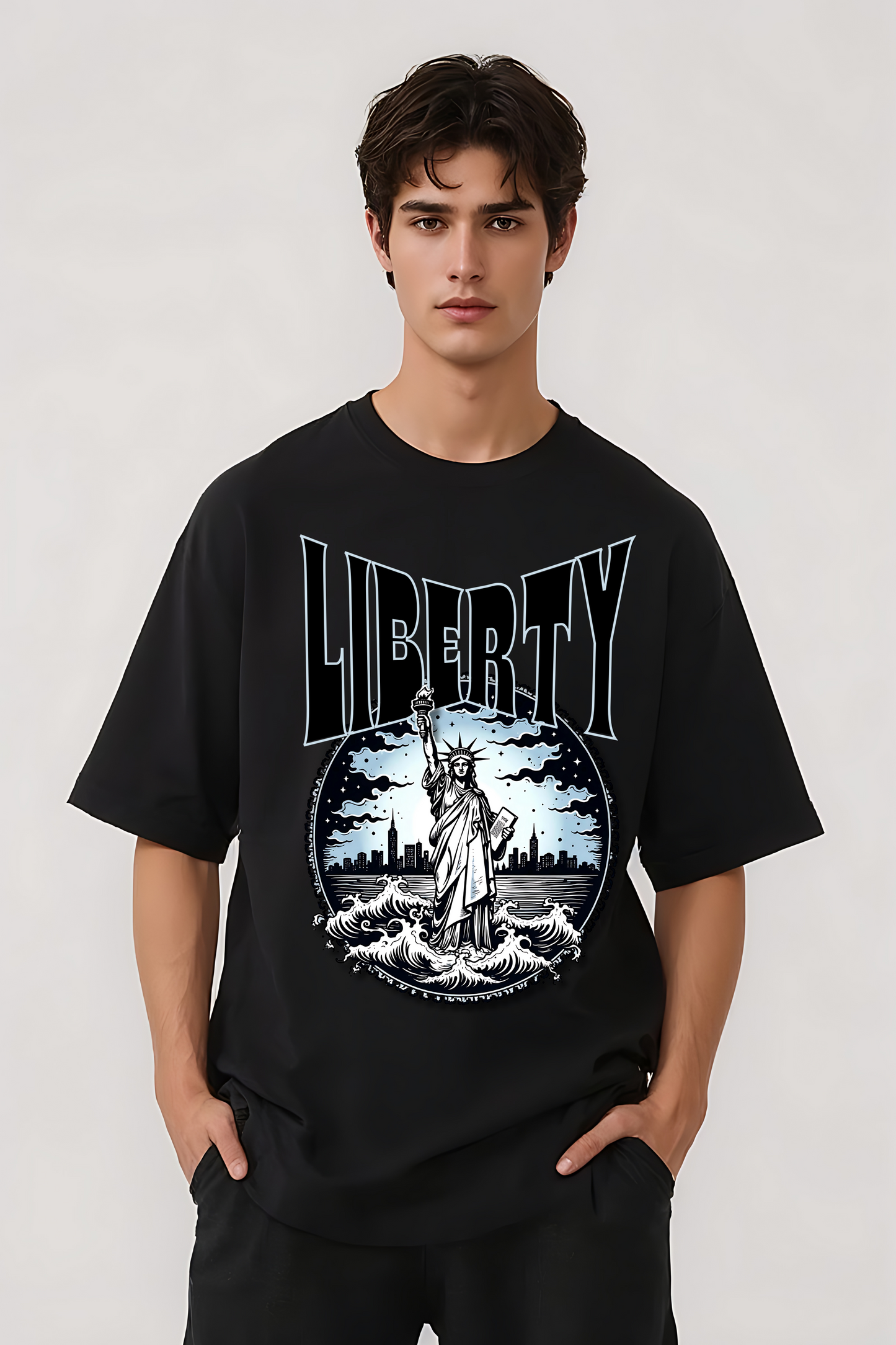 LIBERTY OVERSIZED TEE BLACK