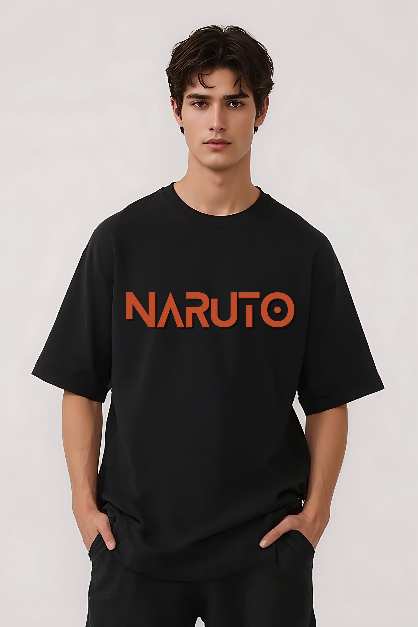 NARUTO FLAME OVERSIZED TEE BLACK