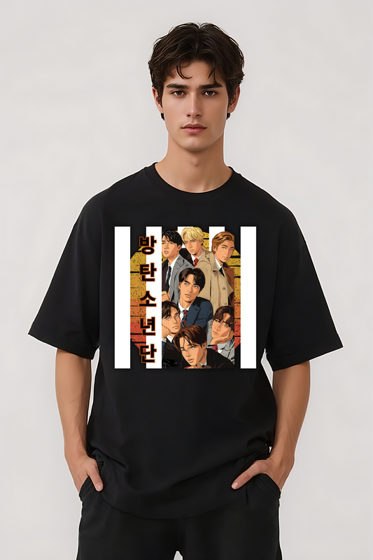 BANGTAN BOYS OVERSIZED TEE BLACK
