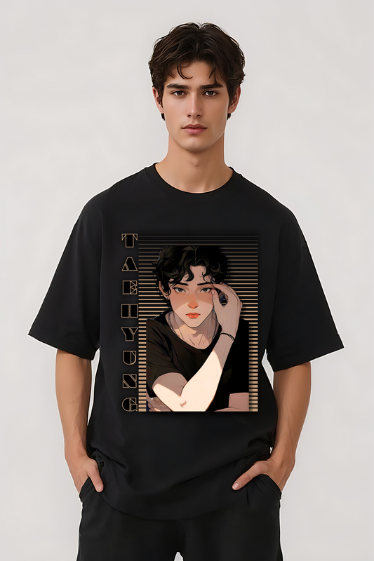 TAEHYUNG OVERSIZED TEE BLACK
