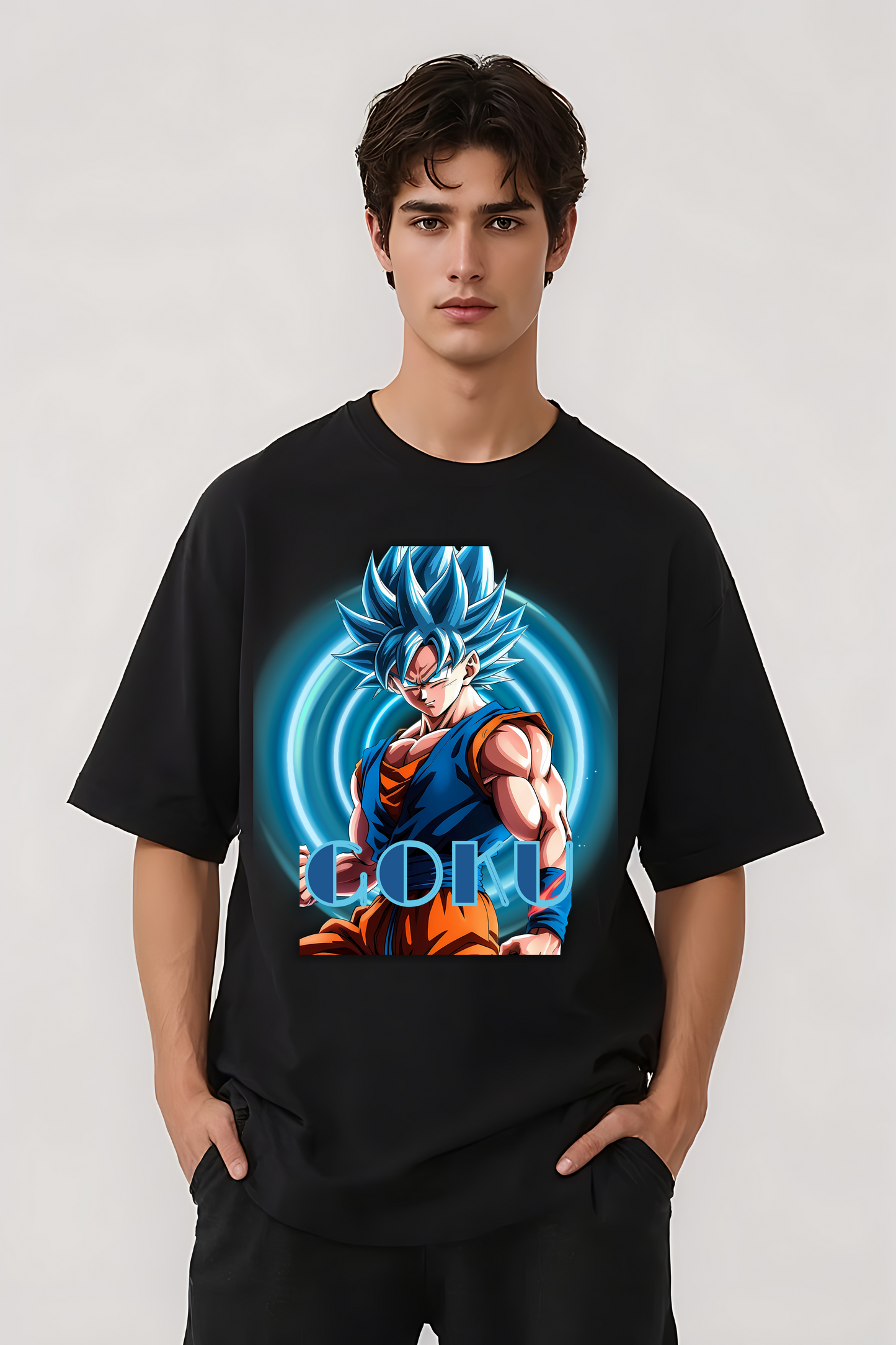 GOKU GRAPHIC OVERSIZED TEE BLACK