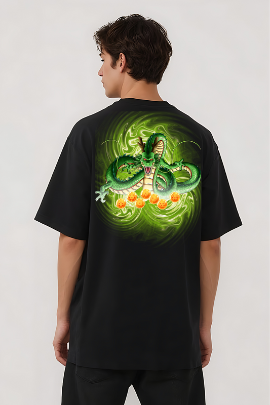 DRAGON GRAPHIC OVERSIZED TEE BLACK