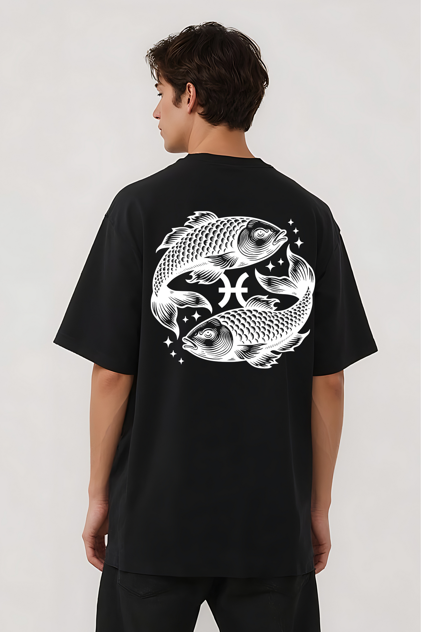 PISCES OVERSIZED TEE BLACK