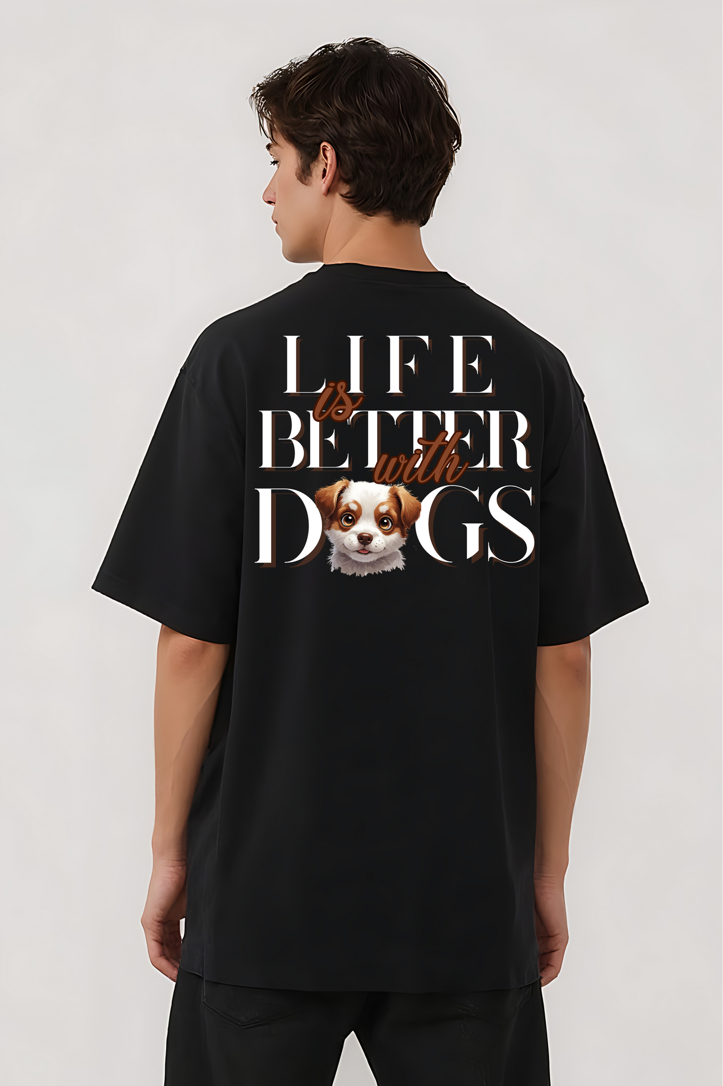 DOGS OVERSIZED TEE BLACK