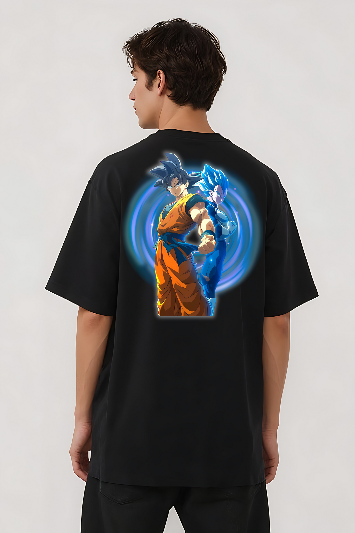GOKU & VEGETA OVERSIZED TEE BLACK