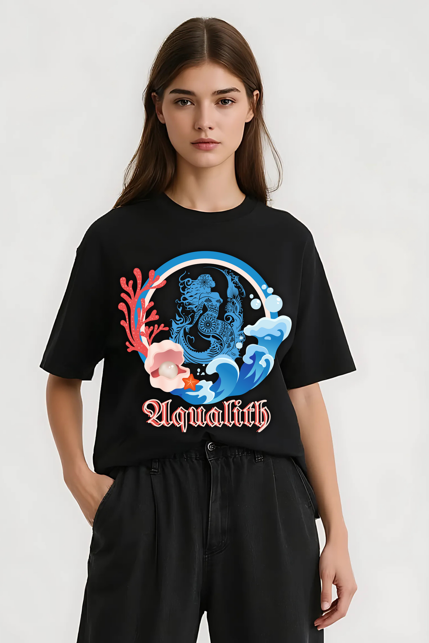 AQUALITH OVERSIZED TEE BLACK