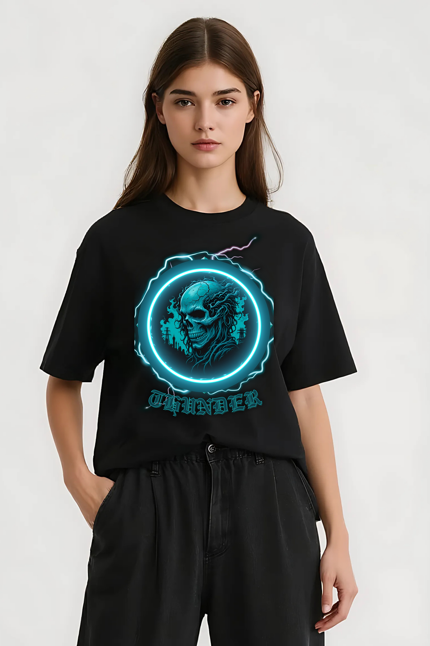 THUNDER OVERSIZED TEE BLACK
