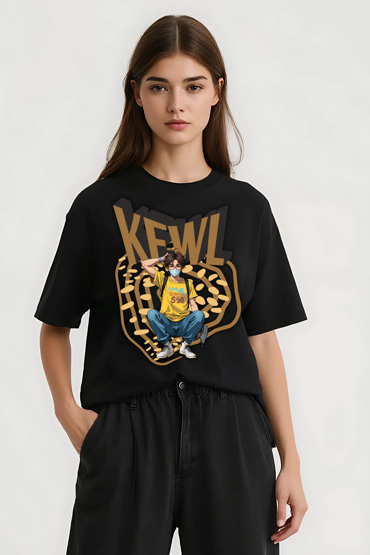 KEWL OVERSIZED TEE BLACK