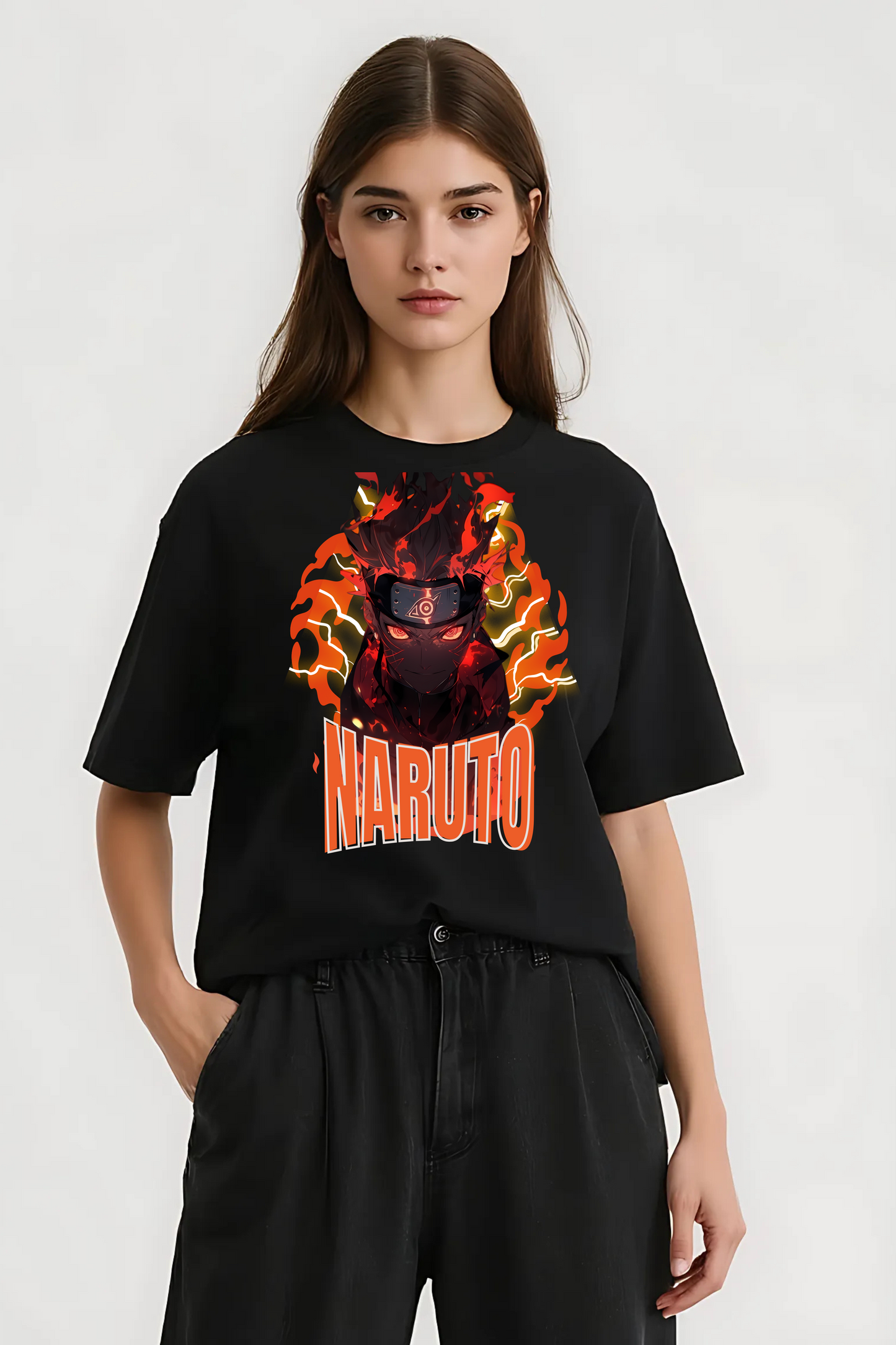 NARUTO NINETAIL OVERSIZED TEE BLACK