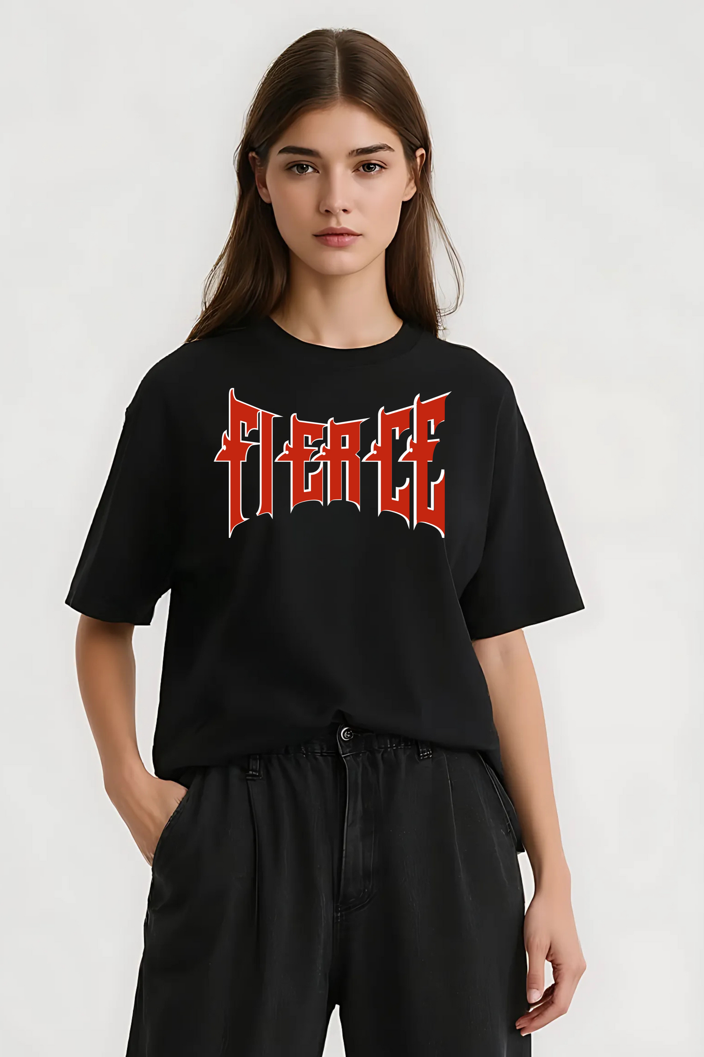 FIERCE OVERSIZED TEE BLACK